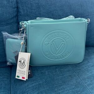 Aqua Vegan Leather Bag